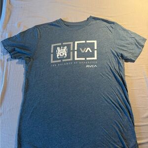 RVCA Men's Heather Blue Graphic Tee